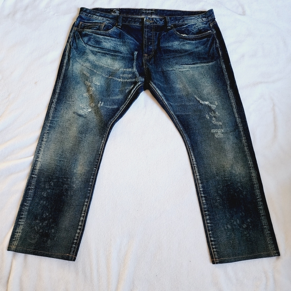 Cult of Individuality Greaser Straight Japanese Selvedge Denim Button Fly 44X 34